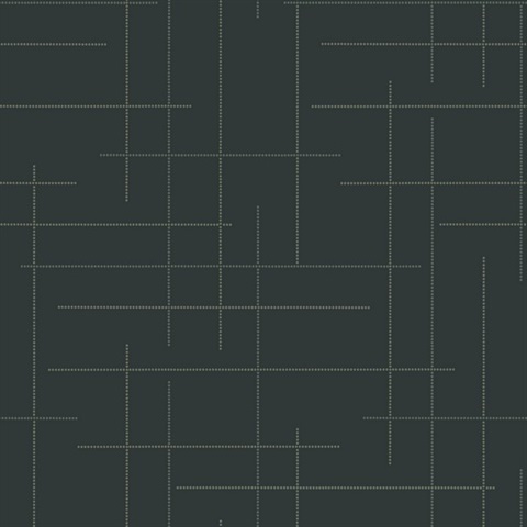 Wylie Teal Dotted Gridlines Wallpaper