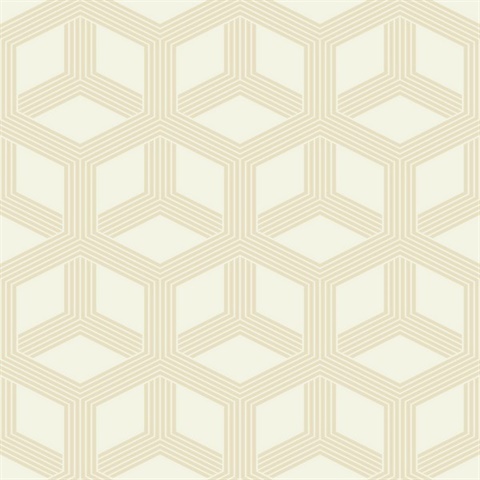 Xander Cream & Gold Glam Geometric Wallpaper