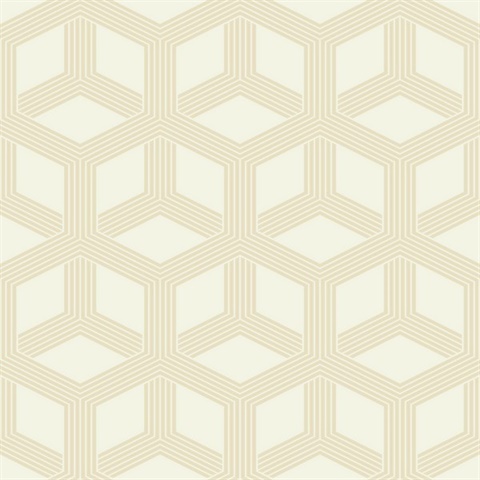 Xander Cream & Gold Glam Geometric Wallpaper