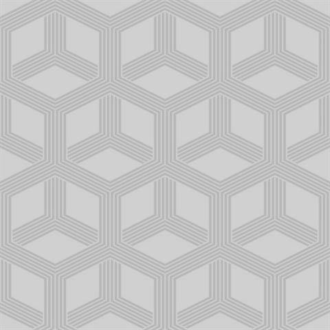 Xander Grey Glam Geometric Wallpaper