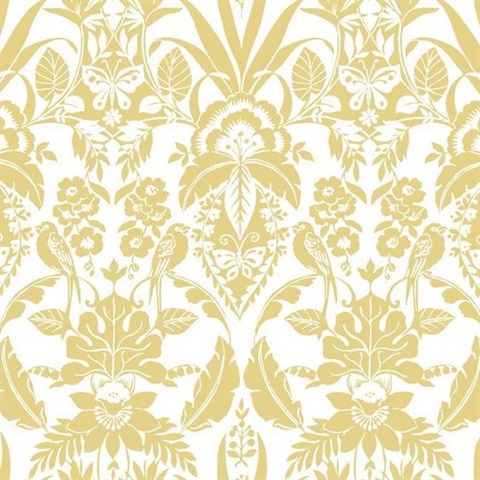 Yelloow Botanical Damask