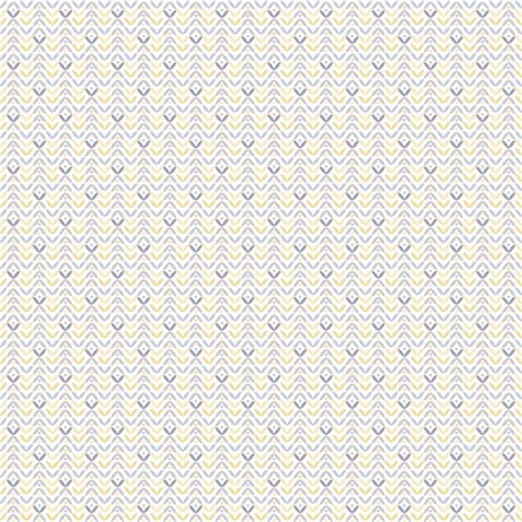 Yellow Abstract Retro Tulip Flip Wallpaper