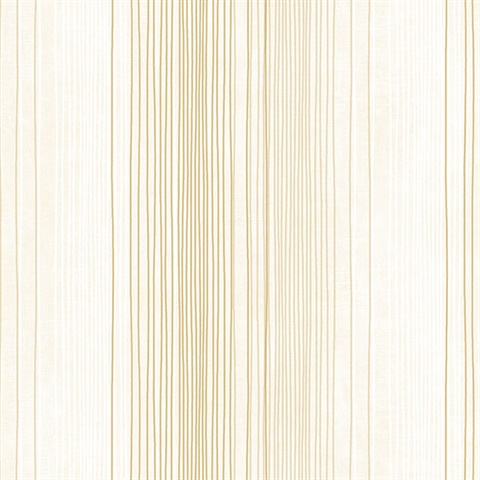 Yellow and Neutrals Random Stripe Prepasted Wallpaper