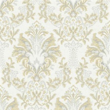 Yellow Bold Borcade Damask Wallpaper