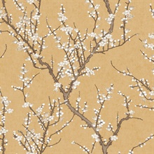 Yellow Cherry Blossom Large Print Tree Wallpaper