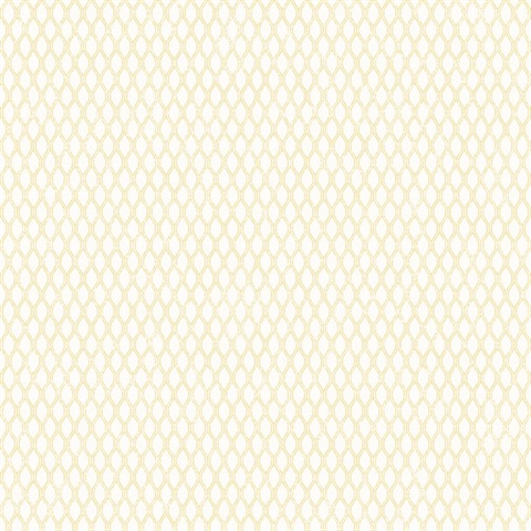 Yellow Double Links Distressed Diamond Trellis Wallpaper