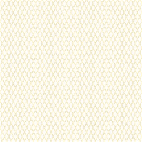 Yellow Double Links Distressed Diamond Trellis Wallpaper