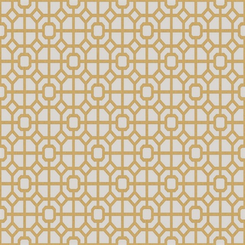 Yellow Geometric Lattice Wallpaper