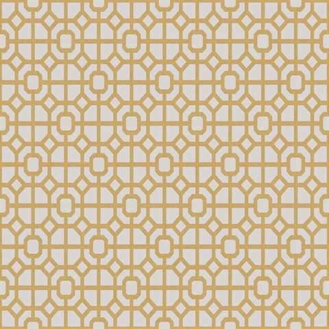Yellow Geometric Lattice Wallpaper
