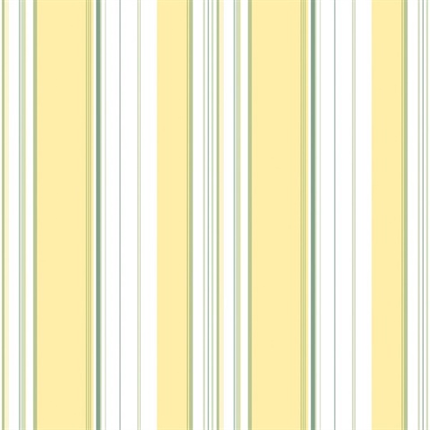 Yellow & Green Multi Sized Stripe Wallpaper