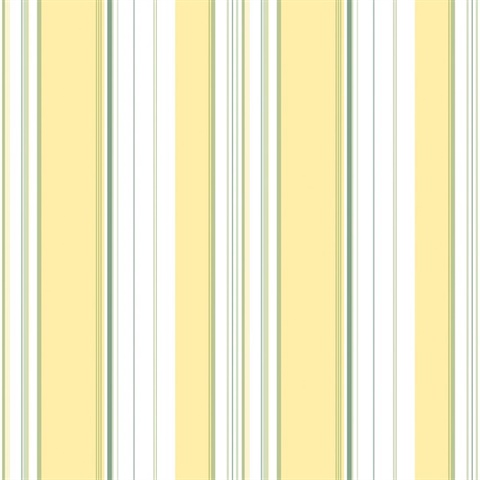 Yellow & Green Multi Sized Stripe Wallpaper