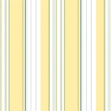 Yellow &amp; Green Multi Sized Stripe Wallpaper