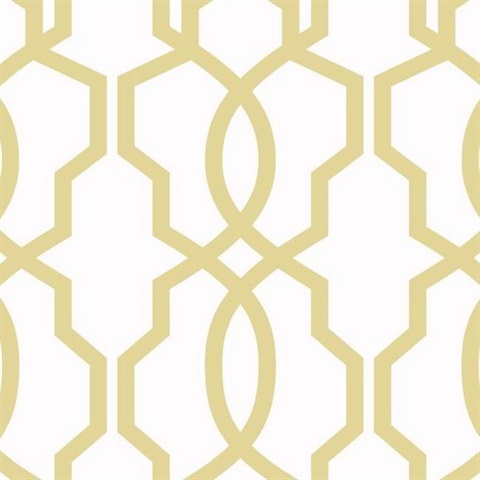 Yellow Hourglass Trellis Geometric Wallpaper