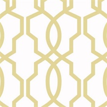 Yellow Hourglass Trellis Geometric Wallpaper