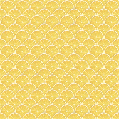 Yellow Lemon Citrus Slice Scallop Wallpaper