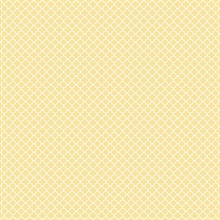 Yellow Medallion Quatrefoil Clover Wallpaper