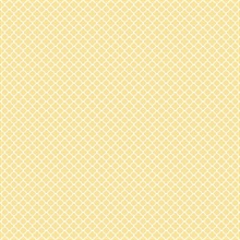 Yellow Medallion Quatrefoil Clover Wallpaper