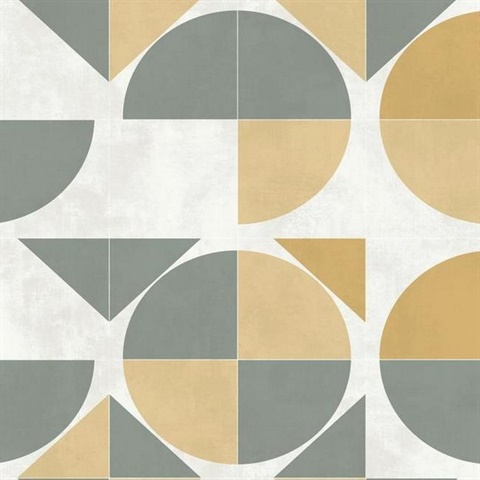 Yellow Radius Geometric Wallpaper