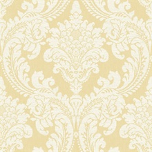 Decorline Cream Champagne and Pewter Silver Floral Trellis Damask Wallpaper 