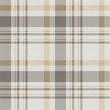 Yellow & Taupe Country Plaid Wallpaper
