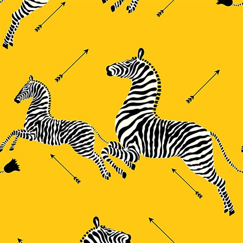 WP81388M-006 | Yellow Zebra Wallpaper | Wallpaper Boulevard