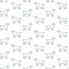 Yoop Blue & White Dog Wallpaper