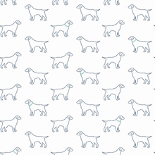 Yoop Blue & White Dog Wallpaper