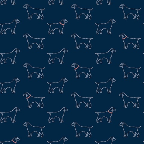 Yoop Dark Blue Dog Wallpaper