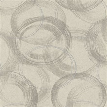Yorick Taupe Distressed Circle Wallpaper