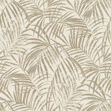 Yumi Gold Tropical Palm Leaf Wallpaper