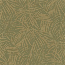 Yumi Green &amp; Gold Tropical Palm Leaf Wallpaper