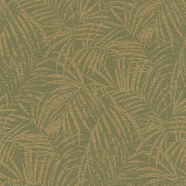 4035-832129 | Yumi Green & Gold Tropical Palm Leaf Wallpaper