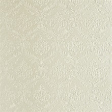 Yveline Champagne Damask Ogee Wallpaper