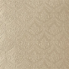 Yveline Light Brown Damask Ogee Wallpaper