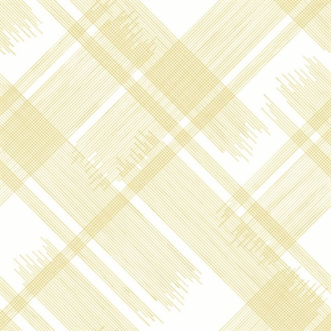 Zag Yellow Diagonal Plaid Wallpaper