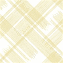 Zag Yellow Diagonal Plaid Wallpaper