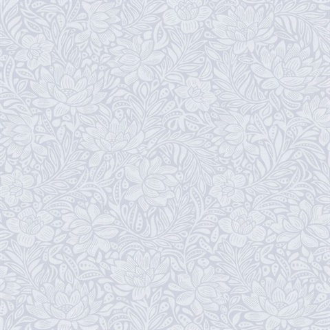 Zahara Periwinkle Scandinavian Floral  Wallpaper