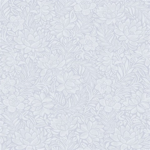 Zahara Periwinkle Scandinavian Floral  Wallpaper