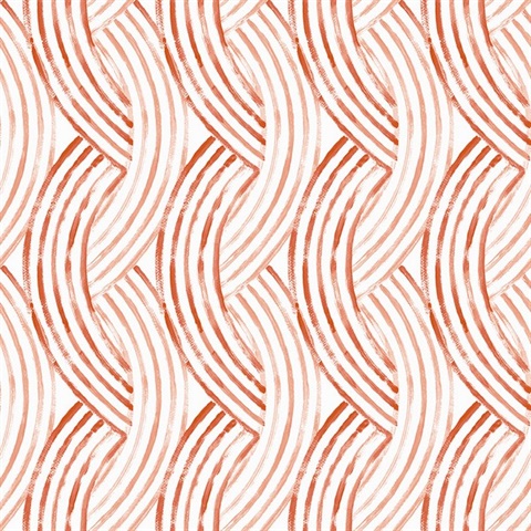 Zamora Coral Intersecting Vertical Brushstrokes Wallpaper