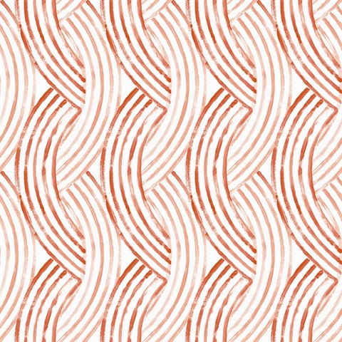 Zamora Coral Intersecting Vertical Brushstrokes Wallpaper