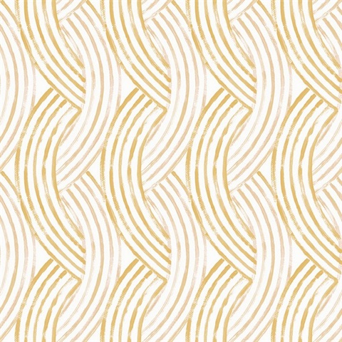 Zamora Yellow Intersecting Vertical Brushstrokes Wallpaper