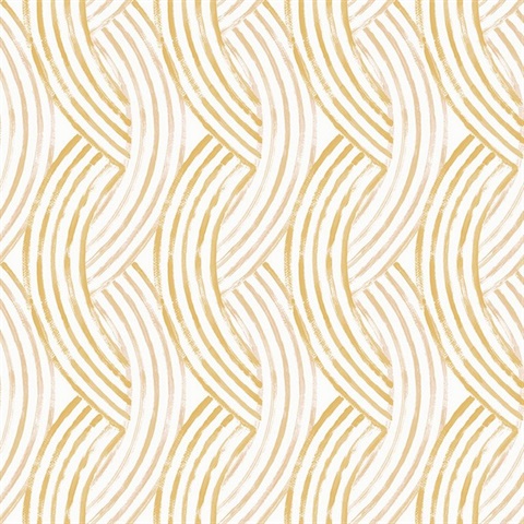Zamora Yellow Intersecting Vertical Brushstrokes Wallpaper