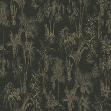 Zapata Gold Tropical Jungle w/ Leopard Wallpaper