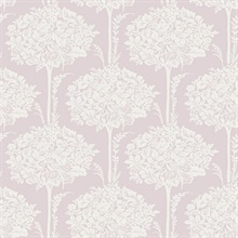 Zaria Lavender Damask Botanical Topiary Wallpaper