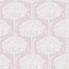 Zaria Lavender Damask Botanical Topiary Wallpaper