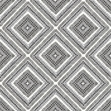 Zaya Black & White Tribal Southwest Diamonds Wallpaper