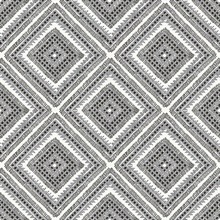 Zaya Black &amp; White Tribal Southwest Diamonds Wallpaper