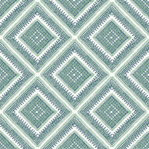 Zaya Green Tribal Southwest Diamonds Wallpaper