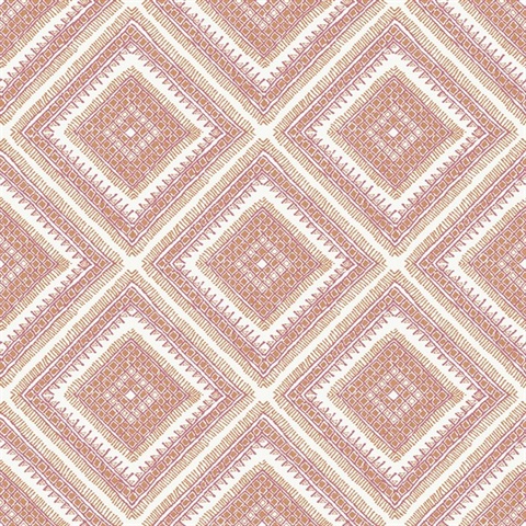 Zaya Orange Tribal Southwest Diamonds Wallpaper
