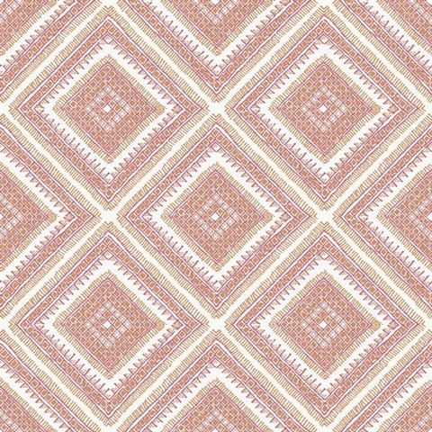 Zaya Orange Tribal Southwest Diamonds Wallpaper